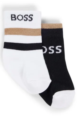 2er-Pack Kindersocken mit Streifen und Logo