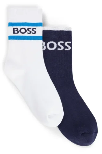 2er-Pack Kindersocken mit Streifen und Logo