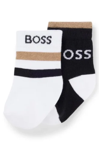 2er-Pack Kindersocken mit Streifen und Logo