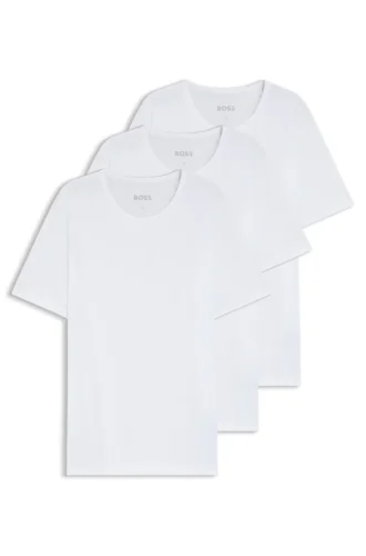 3er-Pack Baumwoll-T-Shirts mit gesticktem Logo