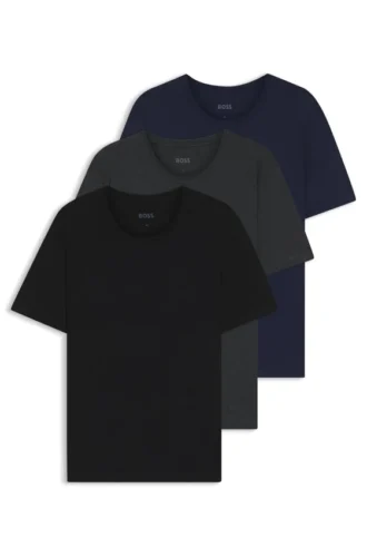 3er-Pack Baumwoll-T-Shirts mit gesticktem Logo