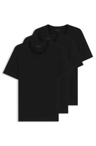 3er-Pack Baumwoll-T-Shirts mit gesticktem Logo