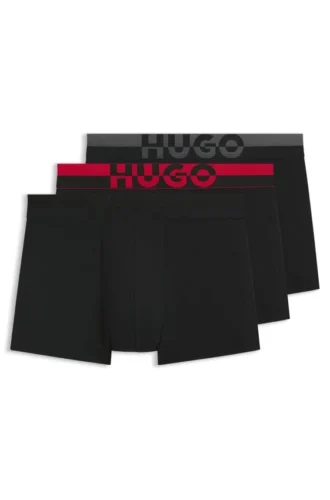 3er-Pack Boxershorts mit Bund mit geteiltem Logo
