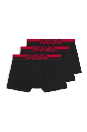 3er-Pack Boxershorts mit Bund mit geteiltem Logo