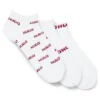 3er-Pack knöchellange Socken mit zweifarbigen Logos