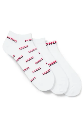 3er-Pack knöchellange Socken mit zweifarbigen Logos