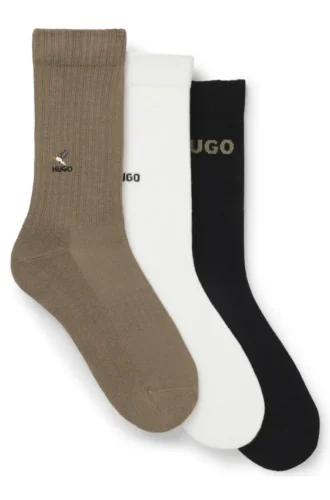 3er-Pack kurze Socken mit Stickdetails
