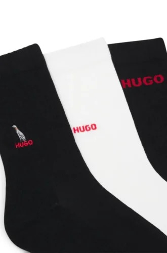 3er-Pack kurze Socken mit Stickdetails