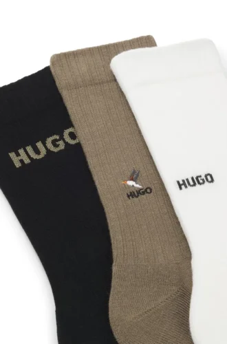 3er-Pack kurze Socken mit Stickdetails