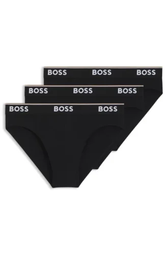 3er-Pack Slips aus Stretch-Baumwolle mit Logo-Bund