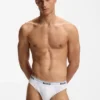 3er-Pack Slips aus Stretch-Baumwolle mit Logo-Bund
