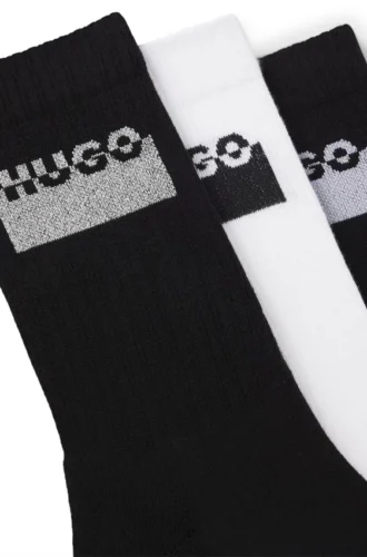 3er-Pack Socken mit geteiltem Logo in kurzer Länge
