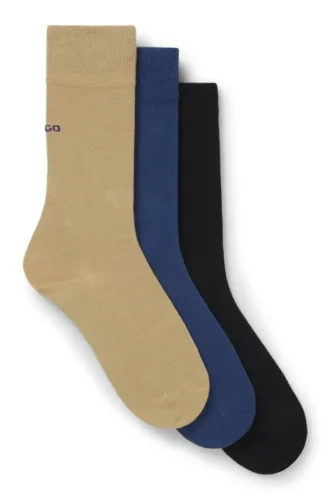 3er-Pack Socken mit Logo in normaler Länge