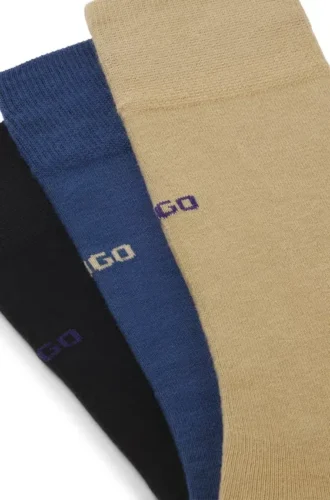 3er-Pack Socken mit Logo in normaler Länge