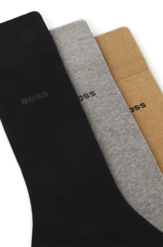 3er-Pack Socken mit Logo in normaler Länge