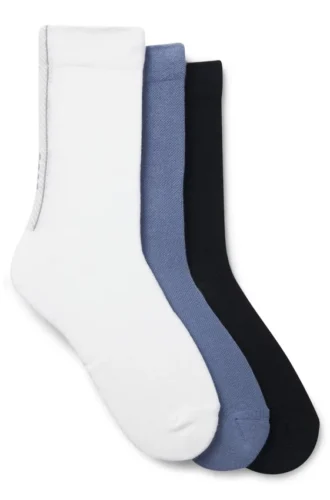 3er-Pack Socken mit strukturiertem Band in normaler Länge