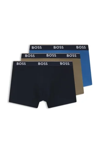 3er-Pack Stretch-Baumwoll-Boxershorts mit Logo-Bund