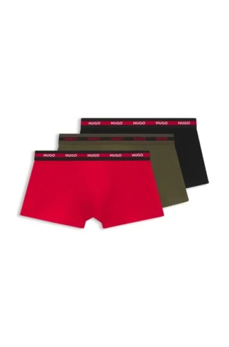 3er-Pack Stretch-Baumwoll-Boxershorts mit Logo-Bund
