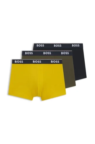 3er-Pack Stretch-Baumwoll-Boxershorts mit Logo-Bund