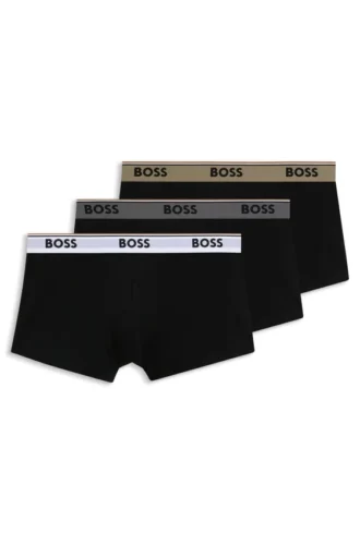 3er-Pack Stretch-Baumwoll-Boxershorts mit Logo-Bund