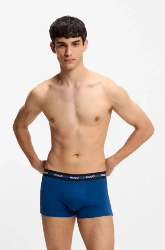3er-Pack Stretch-Baumwoll-Boxershorts mit Logo-Bund
