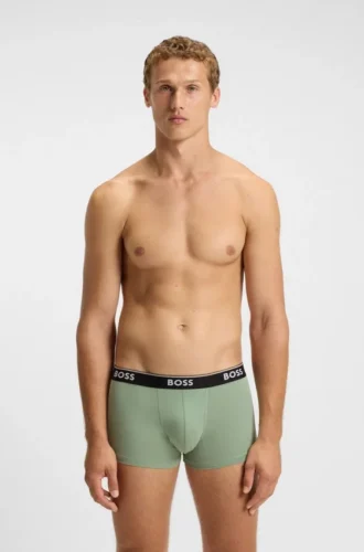 3er-Pack Stretch-Baumwoll-Boxershorts mit Logo-Bund