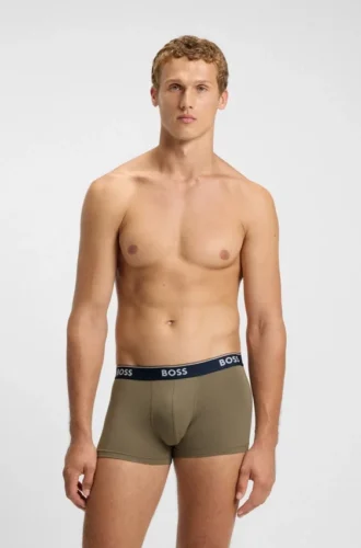 3er-Pack Stretch-Baumwoll-Boxershorts mit Logo-Bund