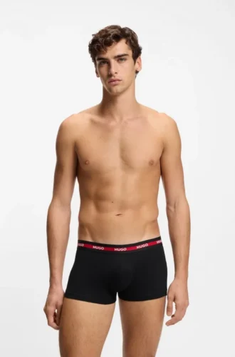 3er-Pack Stretch-Baumwoll-Boxershorts mit Logo-Bund