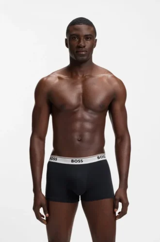 3er-Pack Stretch-Baumwoll-Boxershorts mit Logo-Bund