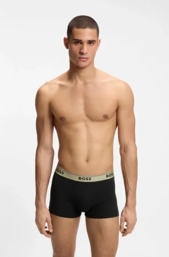 3er-Pack Stretch-Baumwoll-Boxershorts mit Logo-Bund