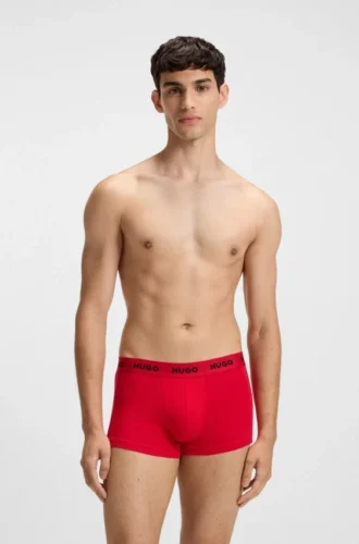 3er-Pack Stretch-Baumwoll-Boxershorts mit Logo-Bund