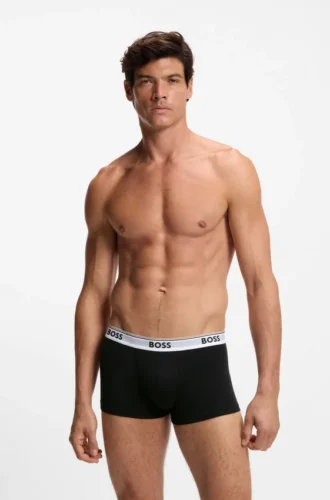 3er-Pack Stretch-Baumwoll-Boxershorts mit Logo-Bund