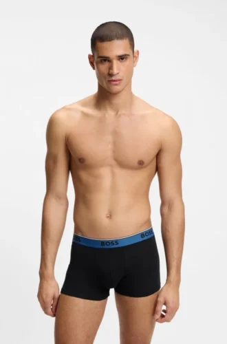 3er-Pack Stretch-Baumwoll-Boxershorts mit Logo-Bund