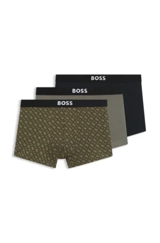 3er-Pack Stretch-Baumwoll-Boxershorts mit Logos