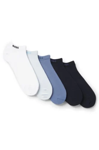 5er-Pack knöchellange Socken aus Baumwollmischung mit Markenlogo