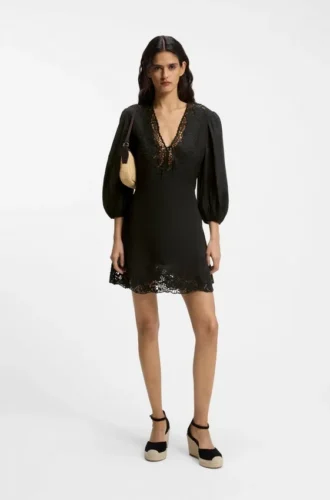 A-Linien-Kleid mit Stickereien