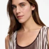 A-Linien-Kleid mit zweifarbigen Plisseefalten
