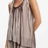 A-Linien-Kleid mit zweifarbigen Plisseefalten