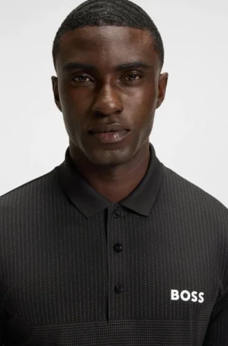 Aktiv feuchtigkeitsregulierendes Slim-Fit-Poloshirt aus Stretch-Piqué