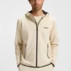 Aktiver Stretch-Gabardine-Hoodie mit Reißverschluss und thermoregulierender Technologie