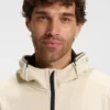 Aktiver Stretch-Gabardine-Hoodie mit Reißverschluss und thermoregulierender Technologie