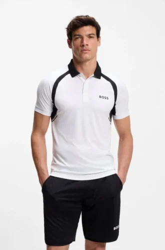 Aktives, schnell trocknendes Slim-Fit-Polohemd mit Vier-Wege-Stretch