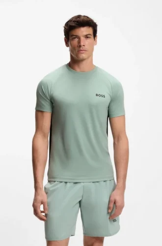 Aktives, schnell trocknendes Slim-Fit-T-Shirt mit Vier-Wege-Stretch