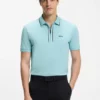 Aktives Slim-Fit-Polohemd aus feuchtigkeitsableitender Stretch-Baumwolle