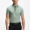 Aktives Slim-Fit-Polohemd aus feuchtigkeitsableitender Stretch-Baumwolle