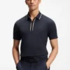Aktives Slim-Fit-Polohemd aus feuchtigkeitsableitender Stretch-Baumwolle