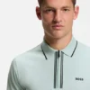 Aktives Slim-Fit-Polohemd aus feuchtigkeitsableitender Stretch-Baumwolle