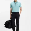 Aktives Slim-Fit-Polohemd aus feuchtigkeitsableitender Stretch-Baumwolle