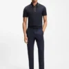 Aktives Slim-Fit-Polohemd aus feuchtigkeitsableitender Stretch-Baumwolle