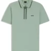 Aktives Slim-Fit-Polohemd aus feuchtigkeitsableitender Stretch-Baumwolle